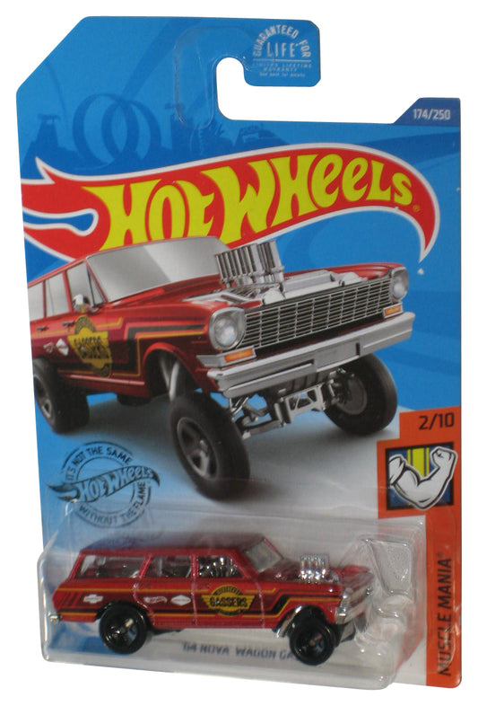 Hot Wheels Muscle Mania 2/10 (2017) Red '64 Nova Wagon Gasser Toy Car 174/250