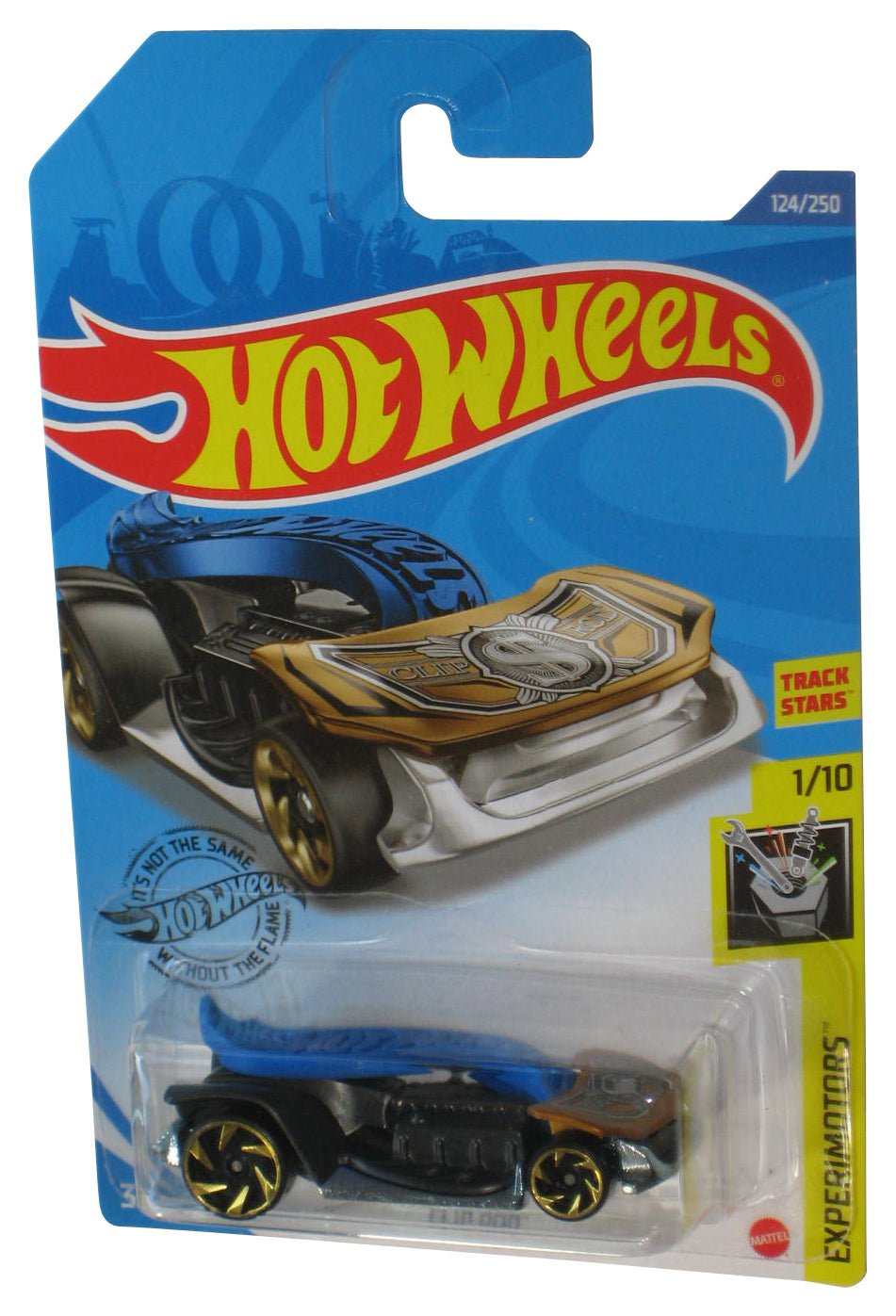 Hot Wheels Experimotors 1/10 (2017) Blue & Gold Clip Rod Toy Car 124/250