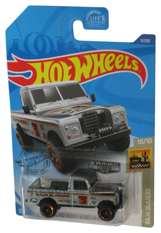 Hot Wheels Baja Blazers 10/10 (2020) Zamac 003 Silver Land Rover Series III Pickup Toy Truck 3/250