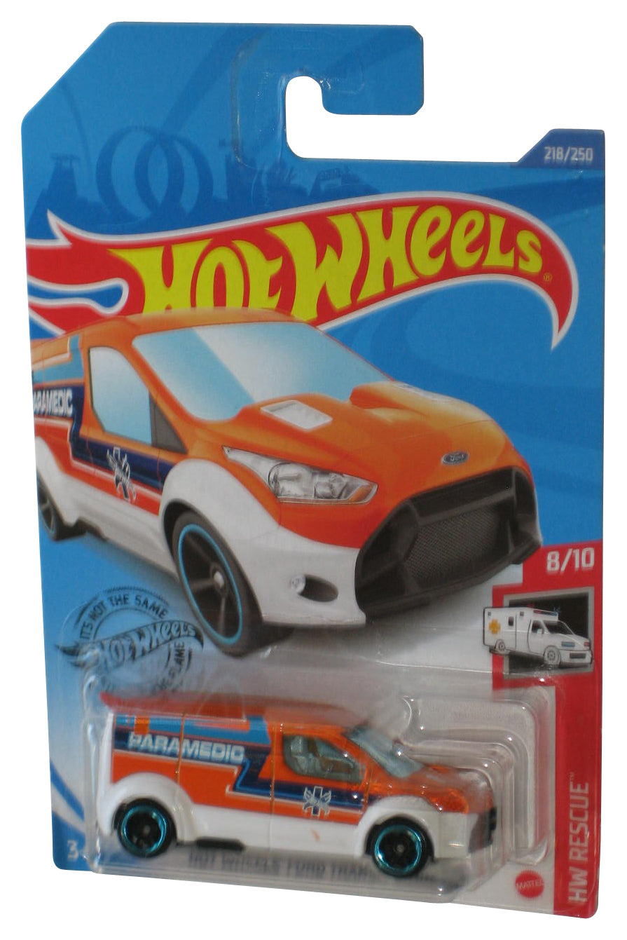 Hot Wheels HW Rescue 8/10 (2018) Paramedic Ambulance Ford Transit Connect Toy Van 218/250
