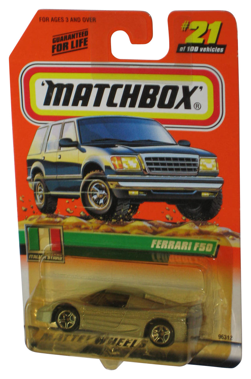 Matchbox Italian Stars (1999) Ferrari F50 Silver Toy Car #21/100 - (Yellow Plastic)