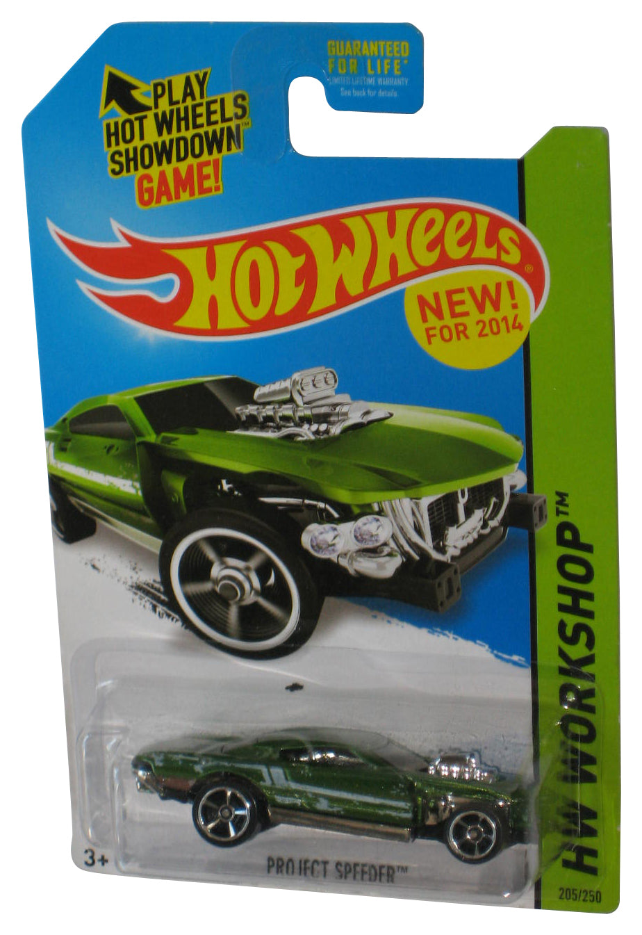 Hot Wheels HW Workshop (2014) Green Project Speeder Toy Car 205/250