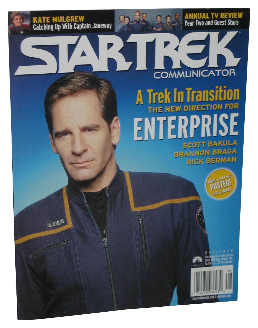 Star Trek Communicator (2003) Magazine Book Issue #145 w/ Capt. Janeway Pull-Out Poster