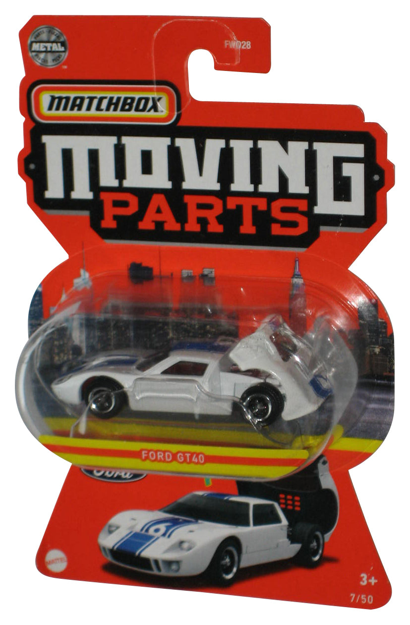 Matchbox Moving Parts (2022) White Ford GT40 Toy Car 7/50