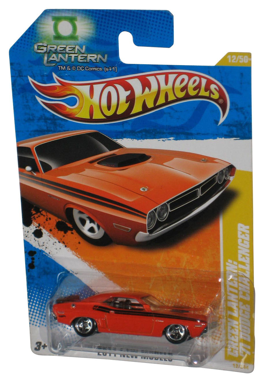 Hot Wheels 2011 New Models 12/50 Orange Green Lantern '71 Dodge Challenger Toy Car 12/244