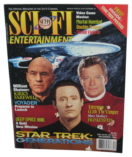 Sci-Fi Channel Entertainment Star Trek Generations December 1994 Magazine Book w/ Posters