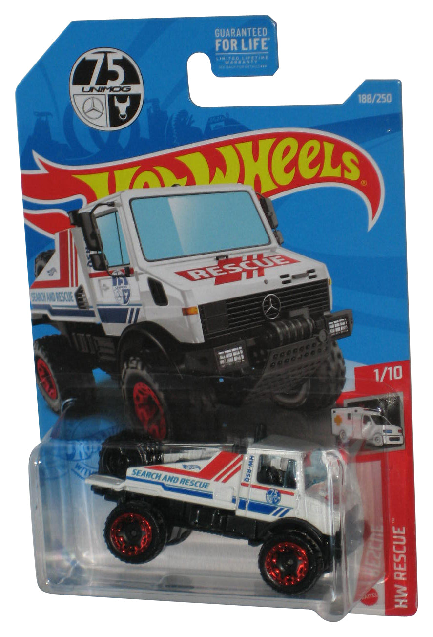 Hot Wheels HW Rescue 1/10 (2020) White Mercedes-Benz Unimog 1300 Toy 188/250