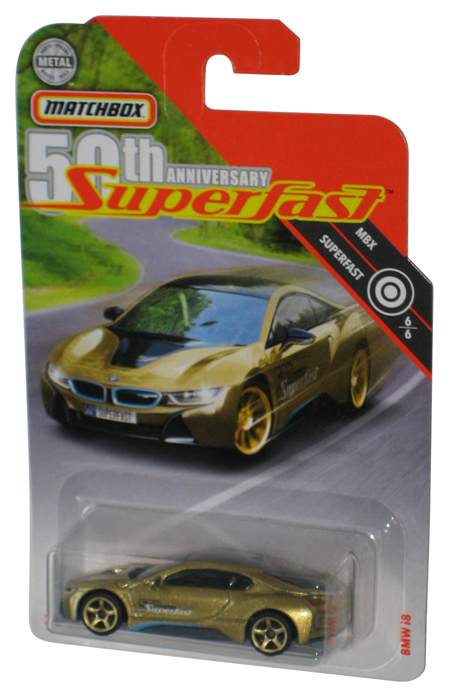 Matchbox MBX Superfast 6/6 50th Anniversary (2019) Gold BMW i8 Toy Car 87/100