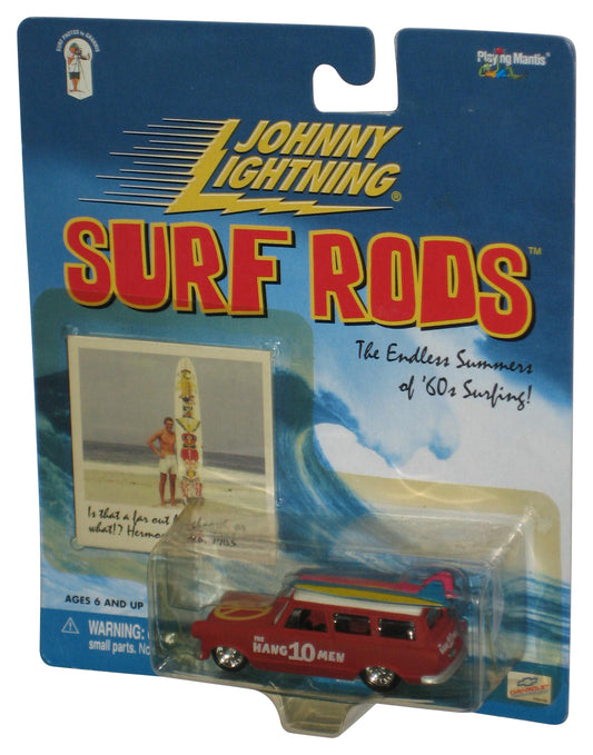 Johnny Lightning Surf Rods (2000) Red The Hang 10 Men AMC Rambler Station Wagon Toy Car w/ Surf Board