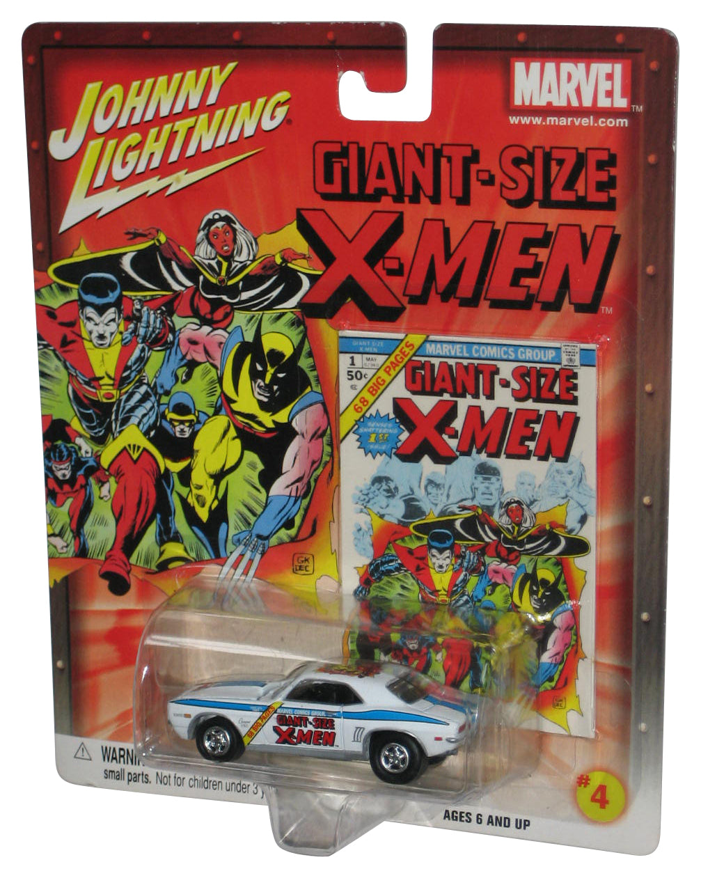 Johnny Lightning Marvel Giant-Size X-Men White Chevy Camaro RS/SS Toy Car #4