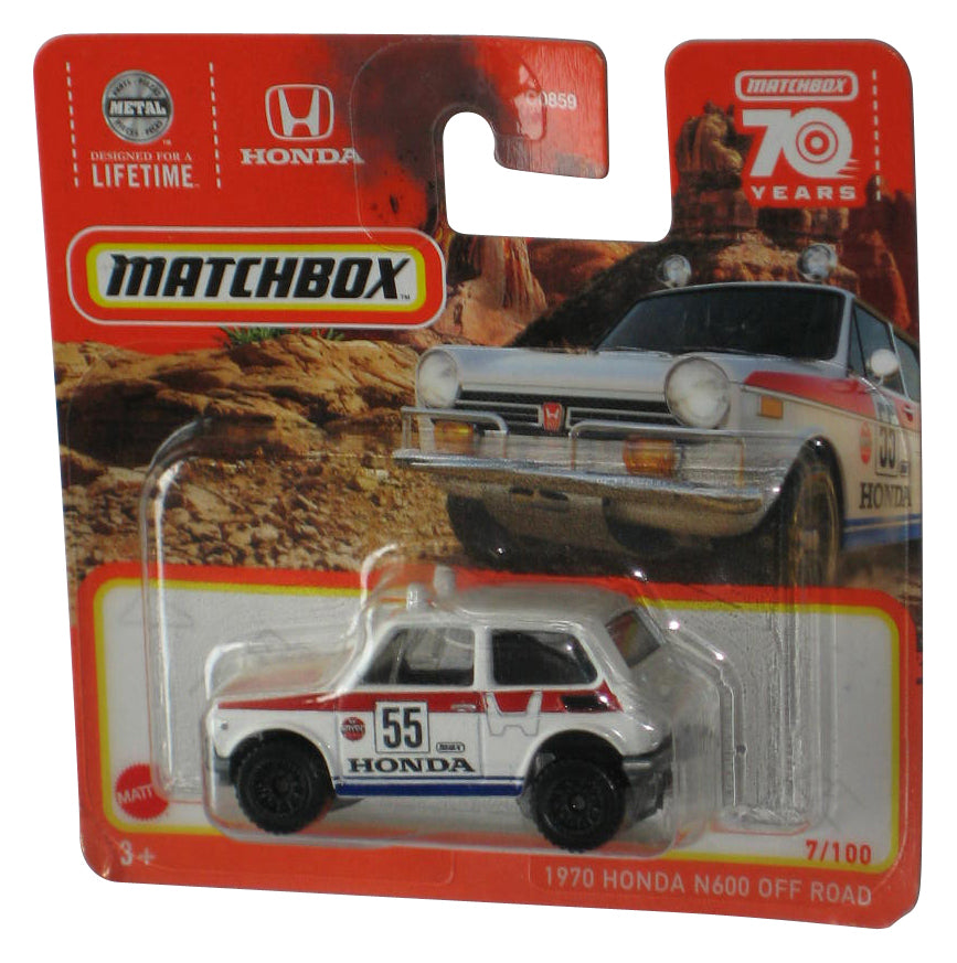 Matchbox 1970 Honda N600 Off Road (2023) White Toy Car 7/100 - (Short Card)