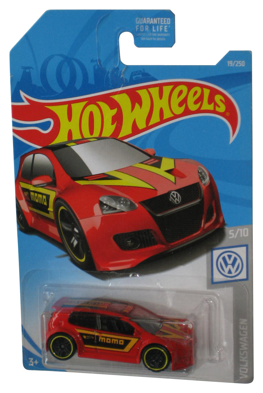 Hot Wheels Volkswagen Golf GTI 5/10 (2017) Red Toy Car 19/250 - (Card Small Tear)