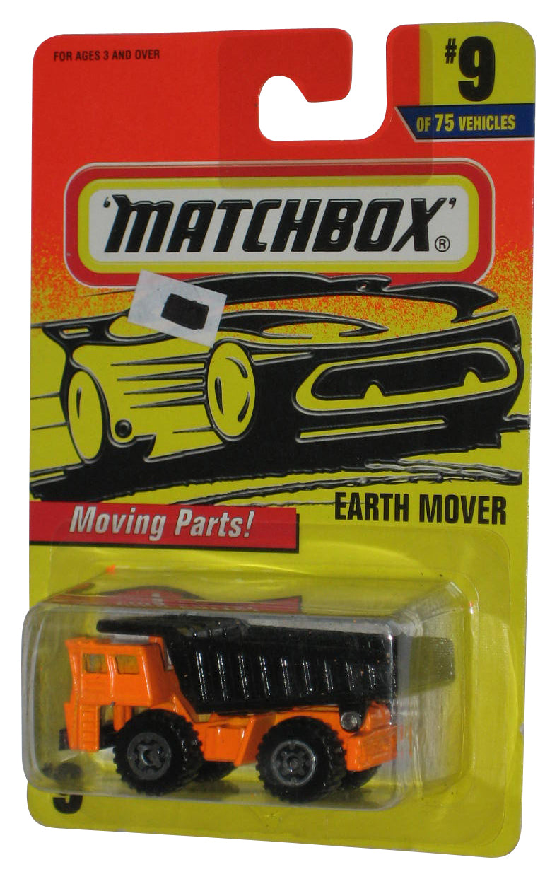 Matchbox Moving Parts Earth Mover (1996) Orange & Black Dump Truck Toy #9/75