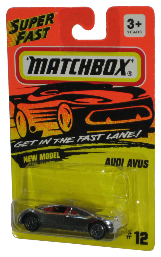 Matchbox Get In The Super Fast Lane (1994) New Model Audi Avus Silver Toy Car #12 - (Plastic Small Dent)