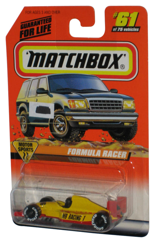 Matchbox Motor Sports (1997) Yellow Formula Racer Toy Car #61