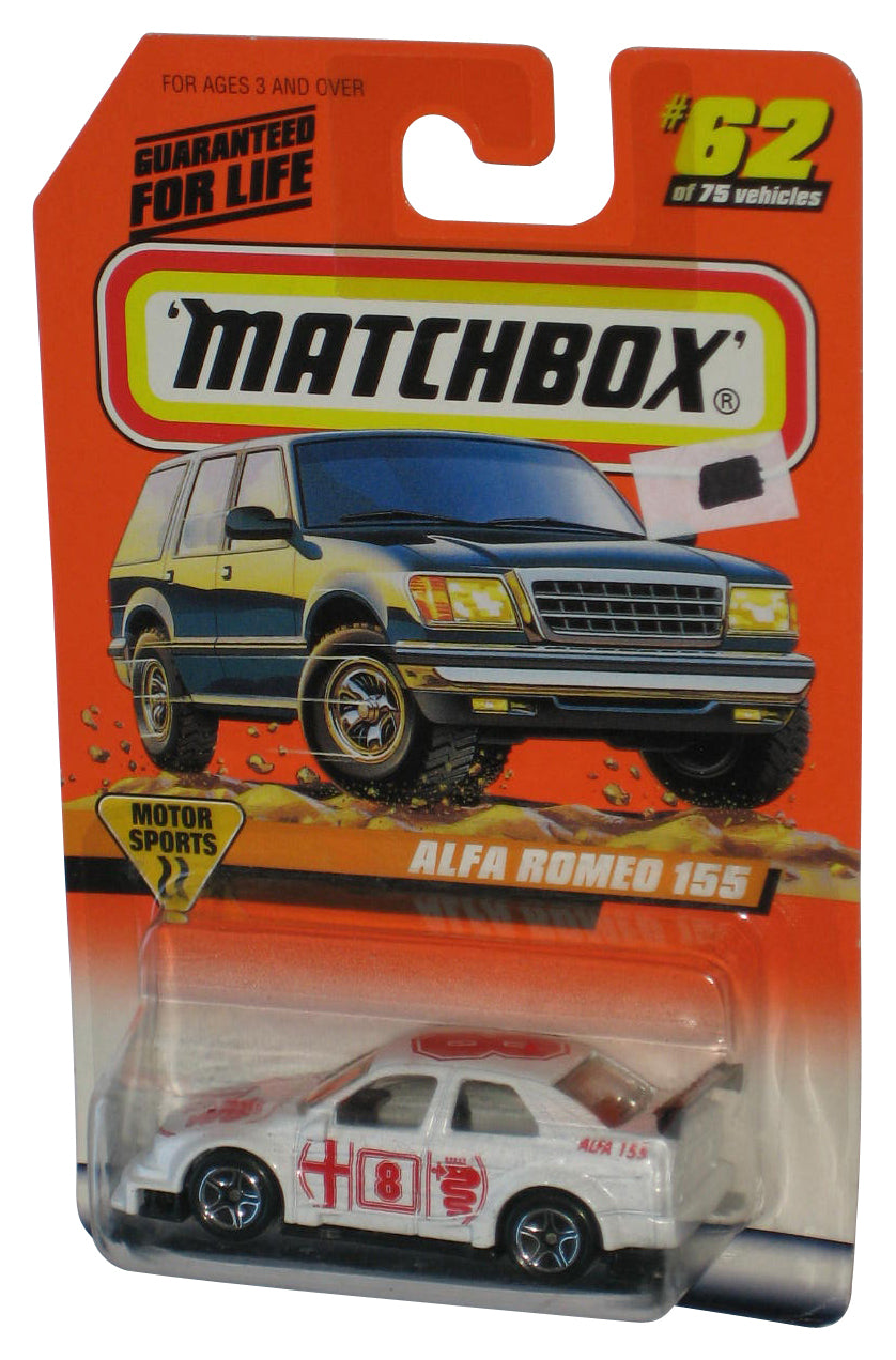 Matchbox Motor Sports (1997) White Alfa Romeo 155 Toy Car #62