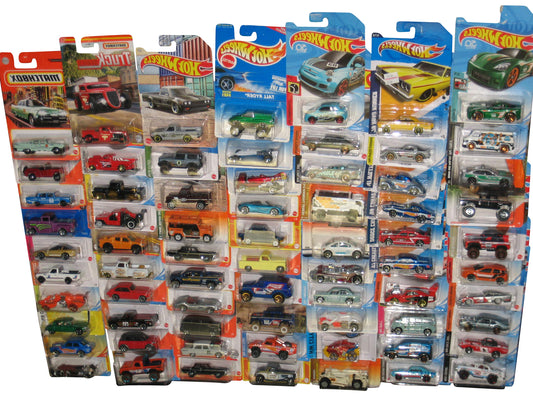 Hot Wheels and Matchbox Mattel Die-Cast Mix Collection - (Lot of 70 Toy Cars)