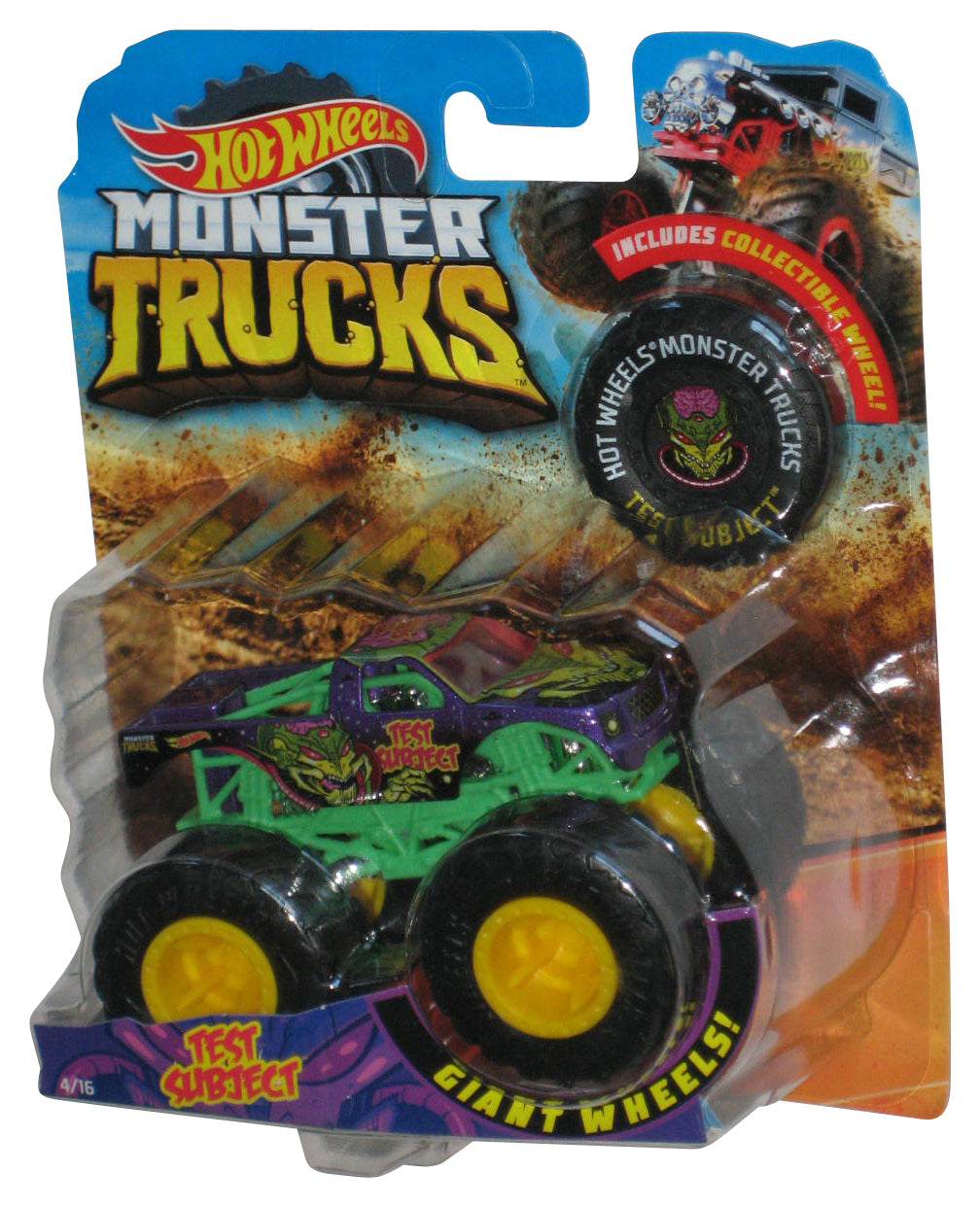 Hot Wheels Monster Trucks (2018) Giant Wheels Test Subject Purple Toy 4/16