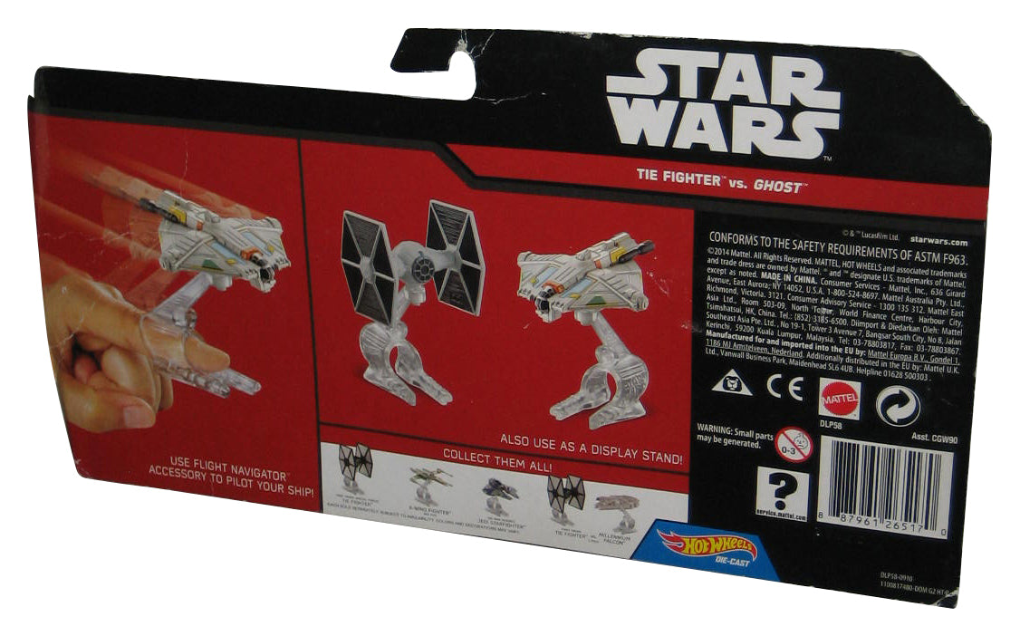 Star Wars Rebels Hot Wheels (2014) Ghost vs. Tie Fighter Toy Starship Set 2-Pack - (Card Wear)