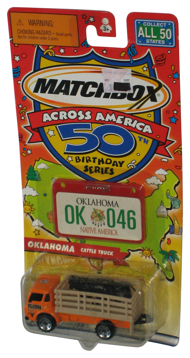 Matchbox Across America 50th Birthday (2001) Oklahoma Cattle Truck Orange Toy