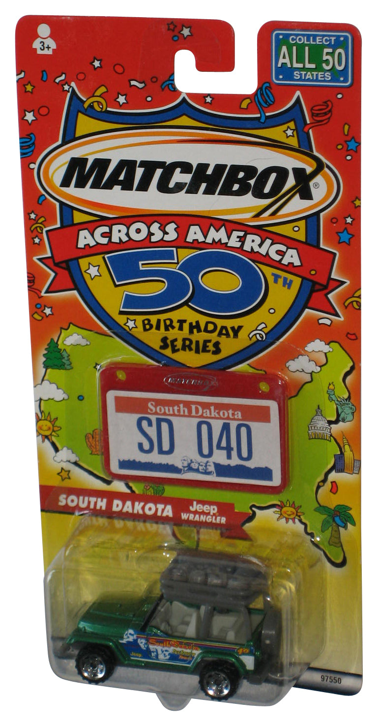 Matchbox Across America 50th Birthday (2001) South Dakota Jeep Wrangler Green Toy