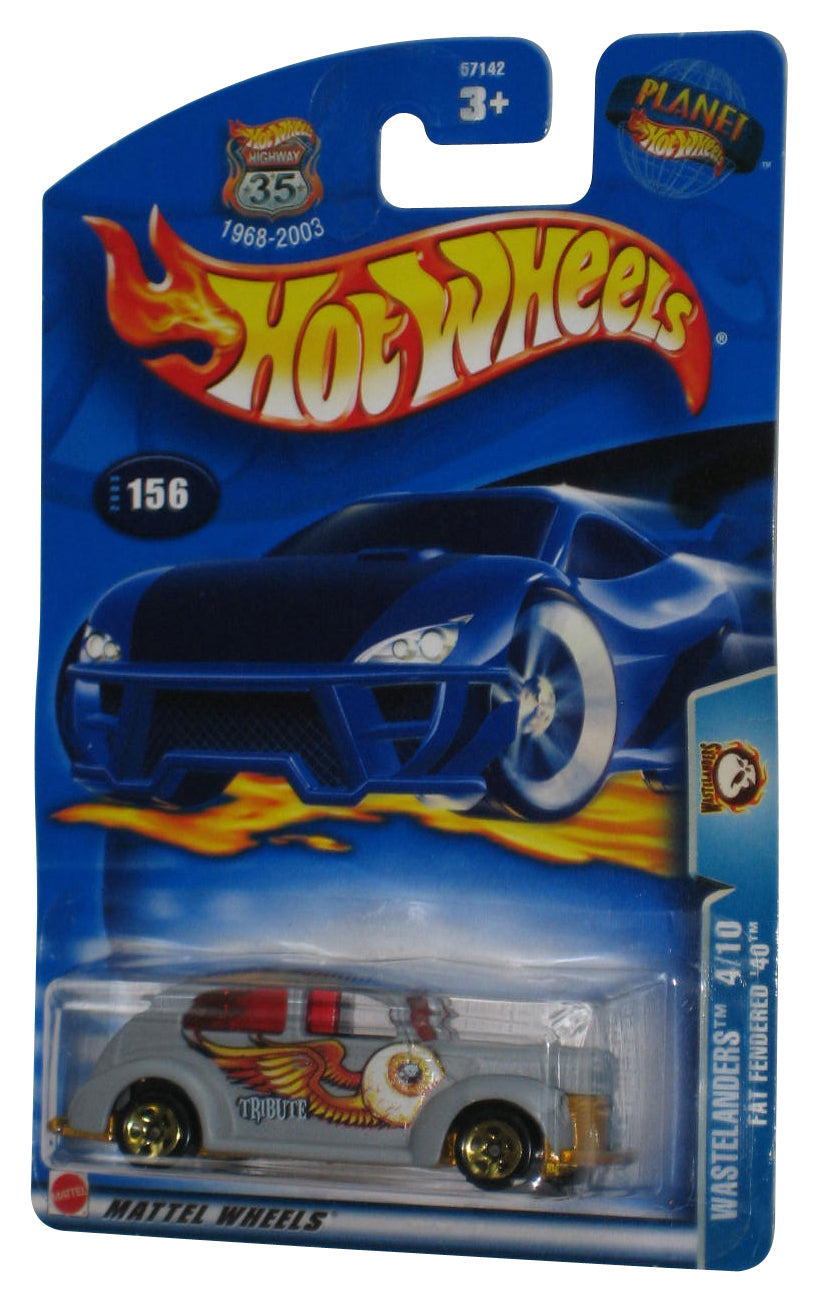Hot Wheels Planet Wastelanders 4/10 (2002) Gray Fat Fendered '40 Toy Car #156