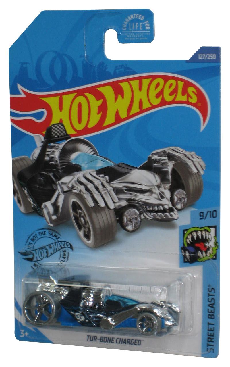 Hot Wheels Street Beasts 9/10 (2017) Black Tur-Bone Charged Toy Car 127/250