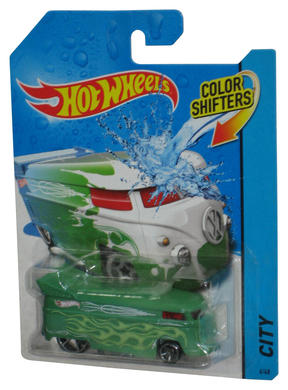 Hot Wheels City Color Shifters (2013) Green VW Drag Bus Toy Van 6/48