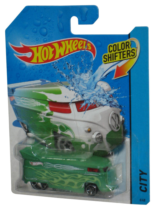 Hot Wheels City Color Shifters (2013) Green VW Drag Bus Toy Van 6/48