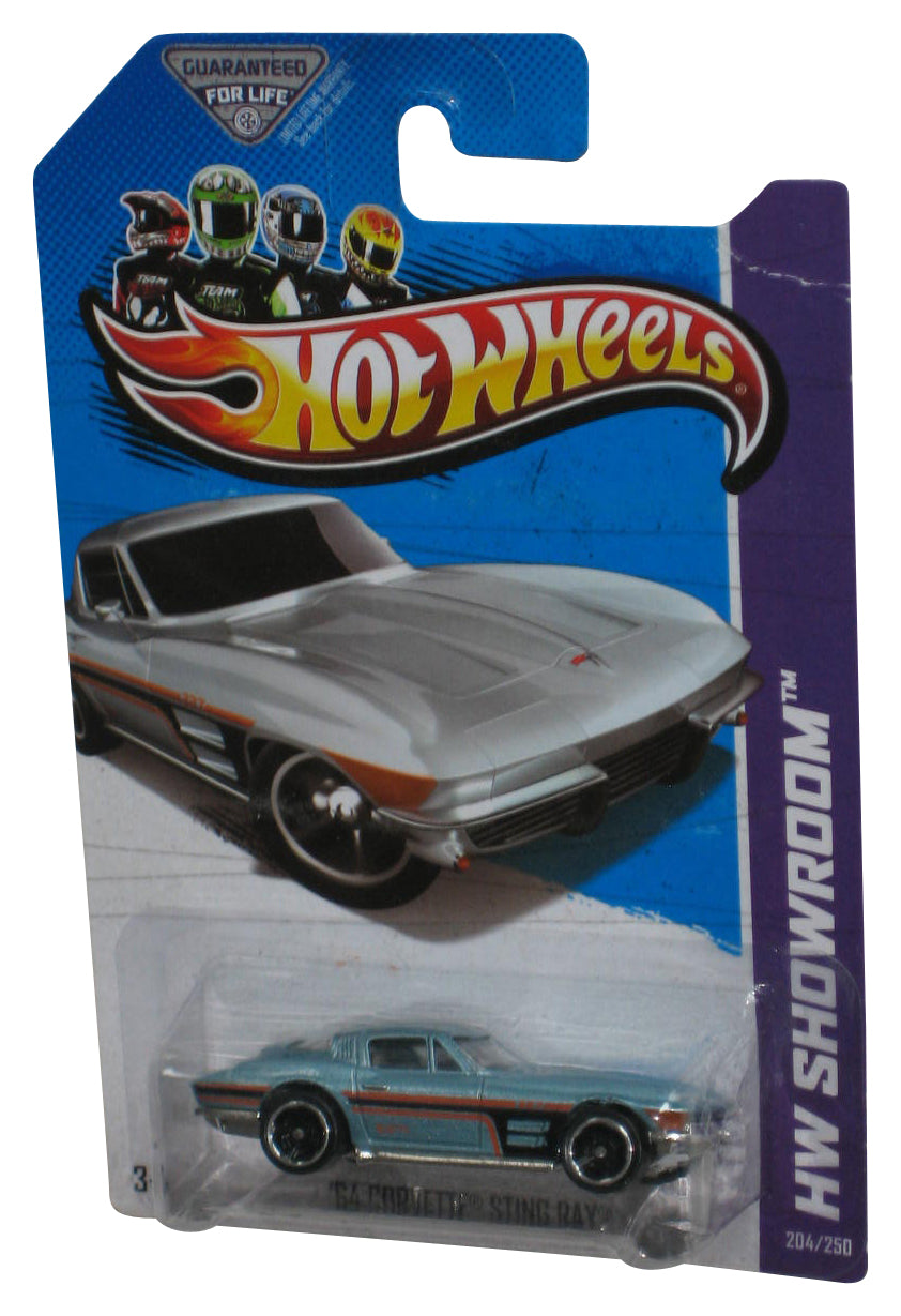 Hot Wheels HW Showroom (2012) Silver '64 Corvette Sting Ray Toy Car 204/250 - (Small Card Crease)