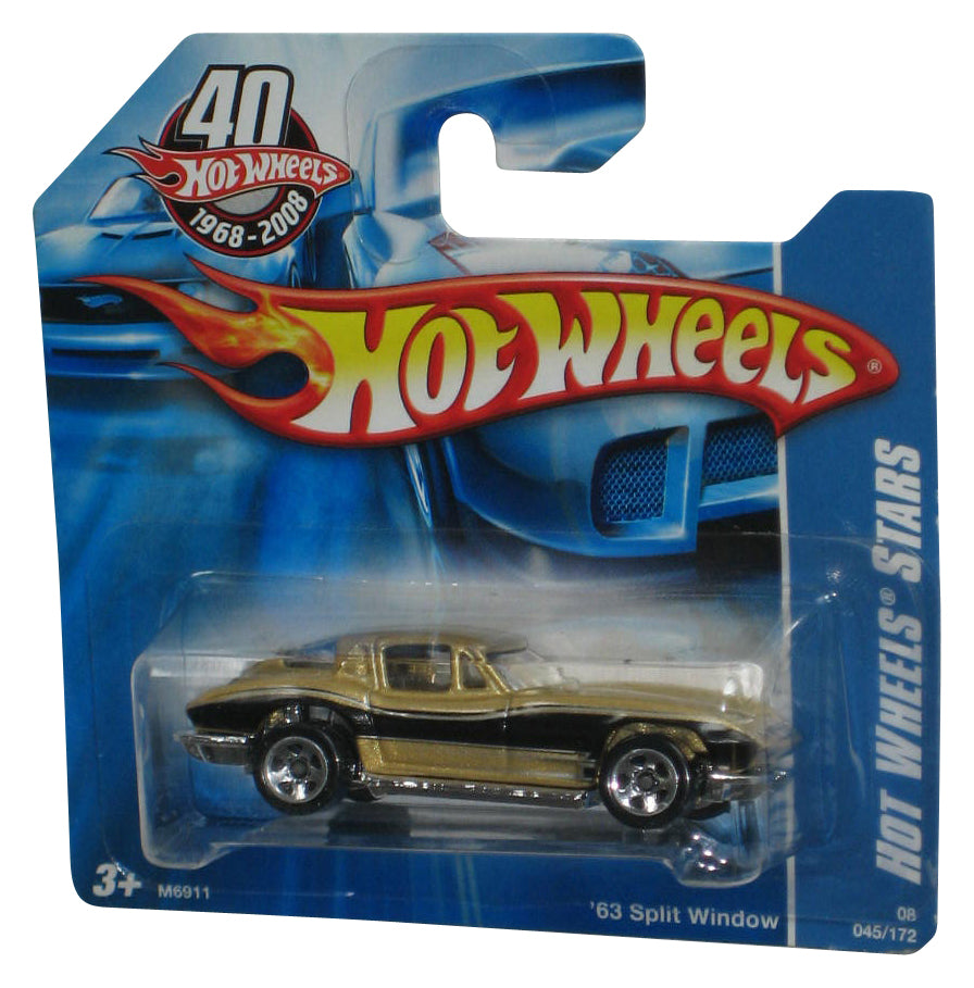 Hot Wheels Stars 40th (2007) Gold '63 Split Window Toy Car 045/196 - (Short Card)