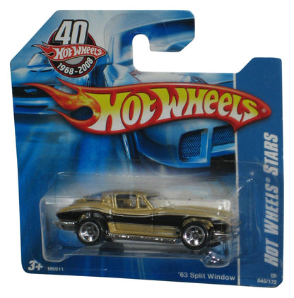 Hot Wheels Stars 40th (2007) Gold '63 Split Window Toy Car 045/196 - (Short Card)