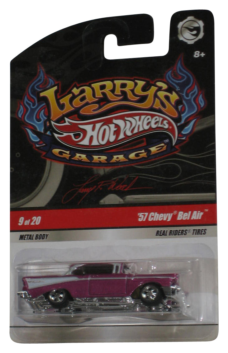 Hot Wheels Larry's Garage (2008) Purple '57 Chevy Bel Air Real Riders Car 9/20