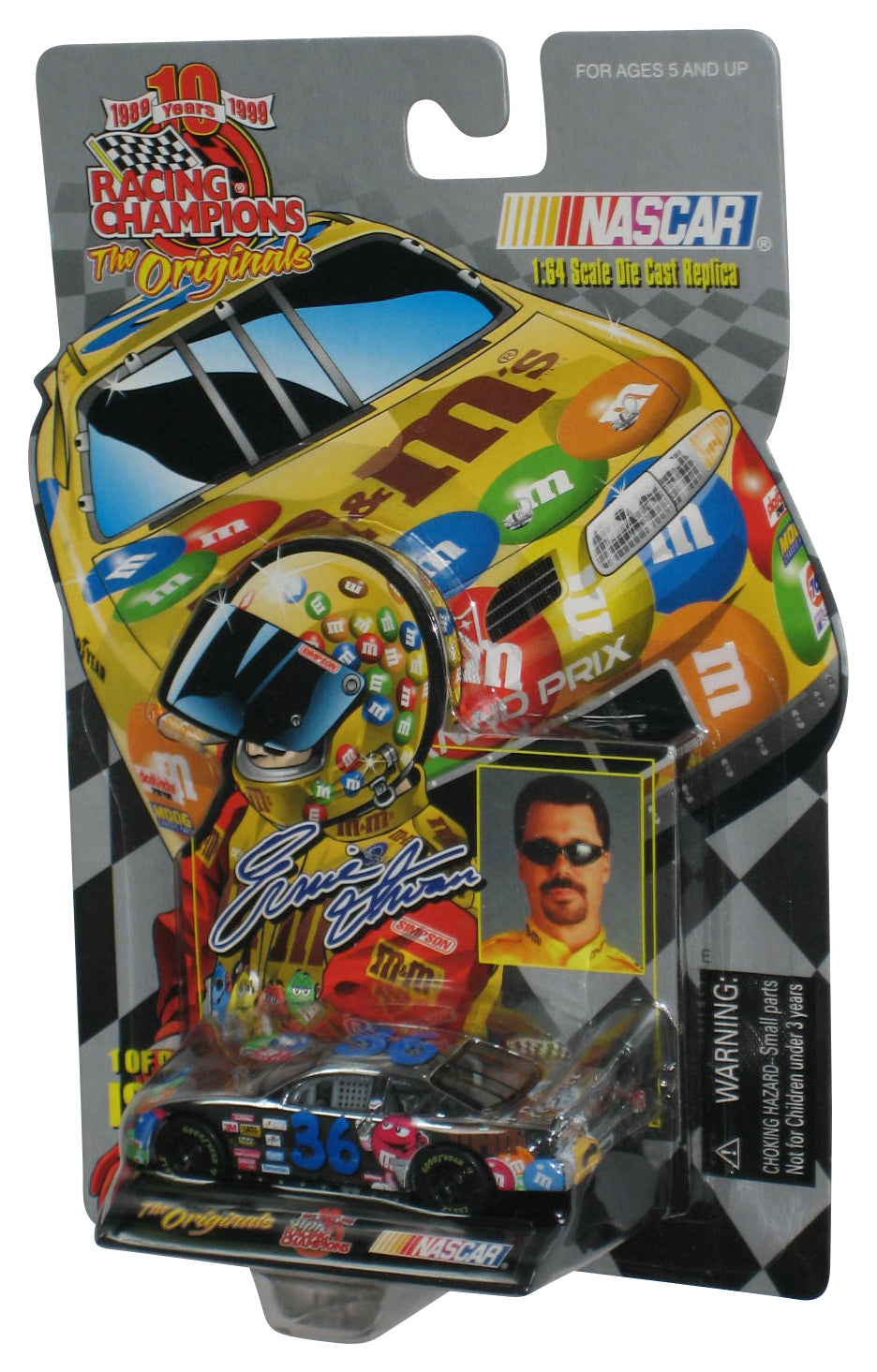 Racing Champions The Originals (1999) Nascar Silver M&MS Candy Ernie Irvin Toy Car Issue C4