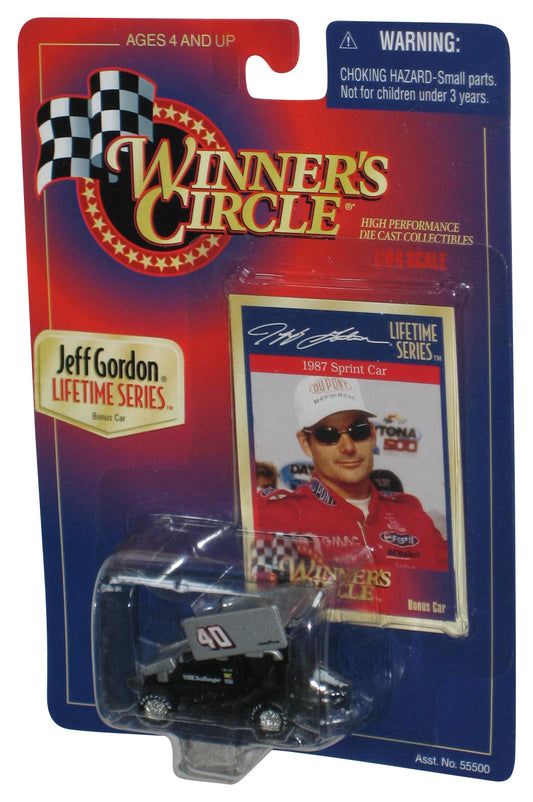 Nascar Winner's Circle (1999) Hasbro Black & Silver Jeff Gordon 1987 Sprint Car Toy