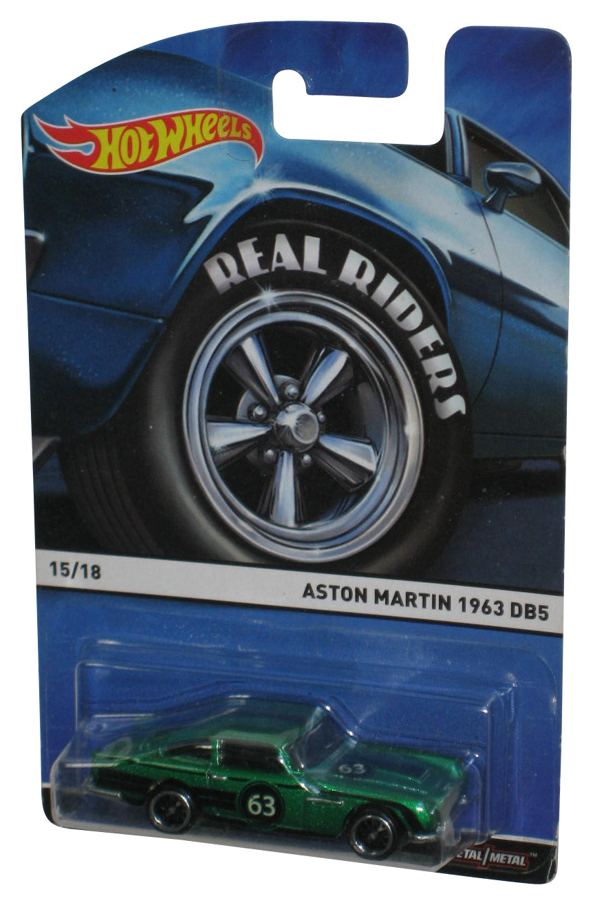 Hot Wheels Aston Martin 1963 DB5 (2014) Real Riders Green Toy Car 15/18