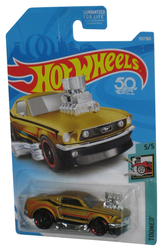 Hot Wheels Tooned 5/5 (2017) Gold '68 Mustang Toy Car 157/365