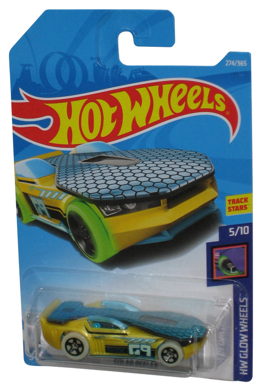 Hot Wheels HW Glow  Wheels 5/10 (2017) Blue & Yellow Solar Reflex Toy Car 274/365