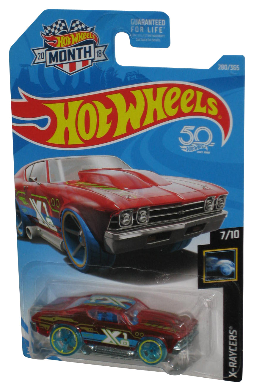 Hot Wheels X-Raycers 7/10 (2018) Red '69 Chevelle Toy Car 280/365 - (Month Card)