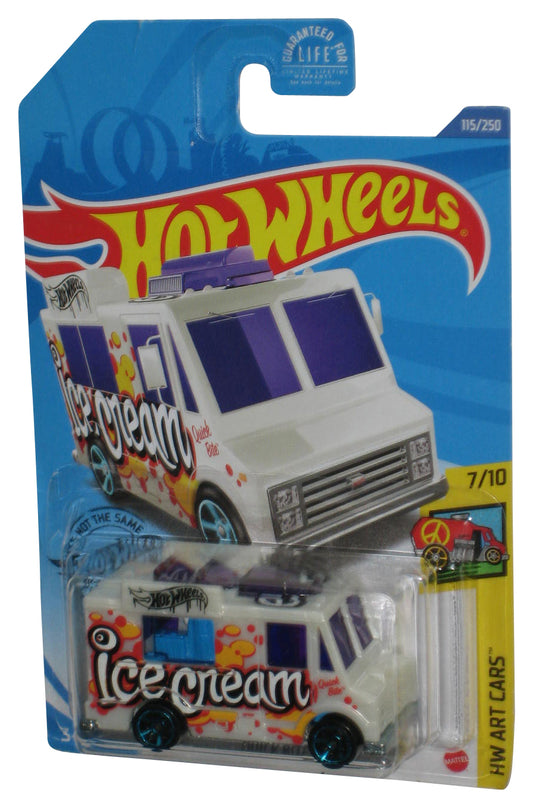 Hot Wheels Quick Bite Ice Cream HW Art 7/10 (2017) Die-Cast White Toy Truck 115/250 - (Minor Wear)