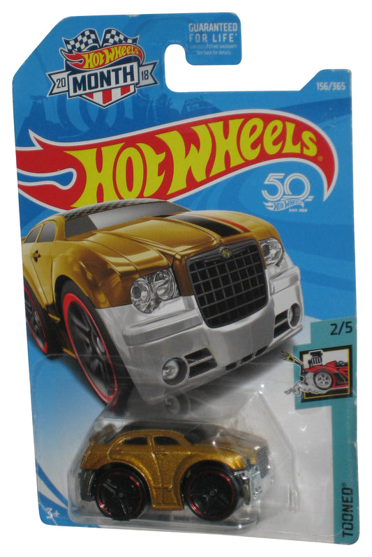 Hot Wheels Tooned 2/5 (2017) Gold Chrysler 300C Toy Car 156/365 - (Damaged Card)