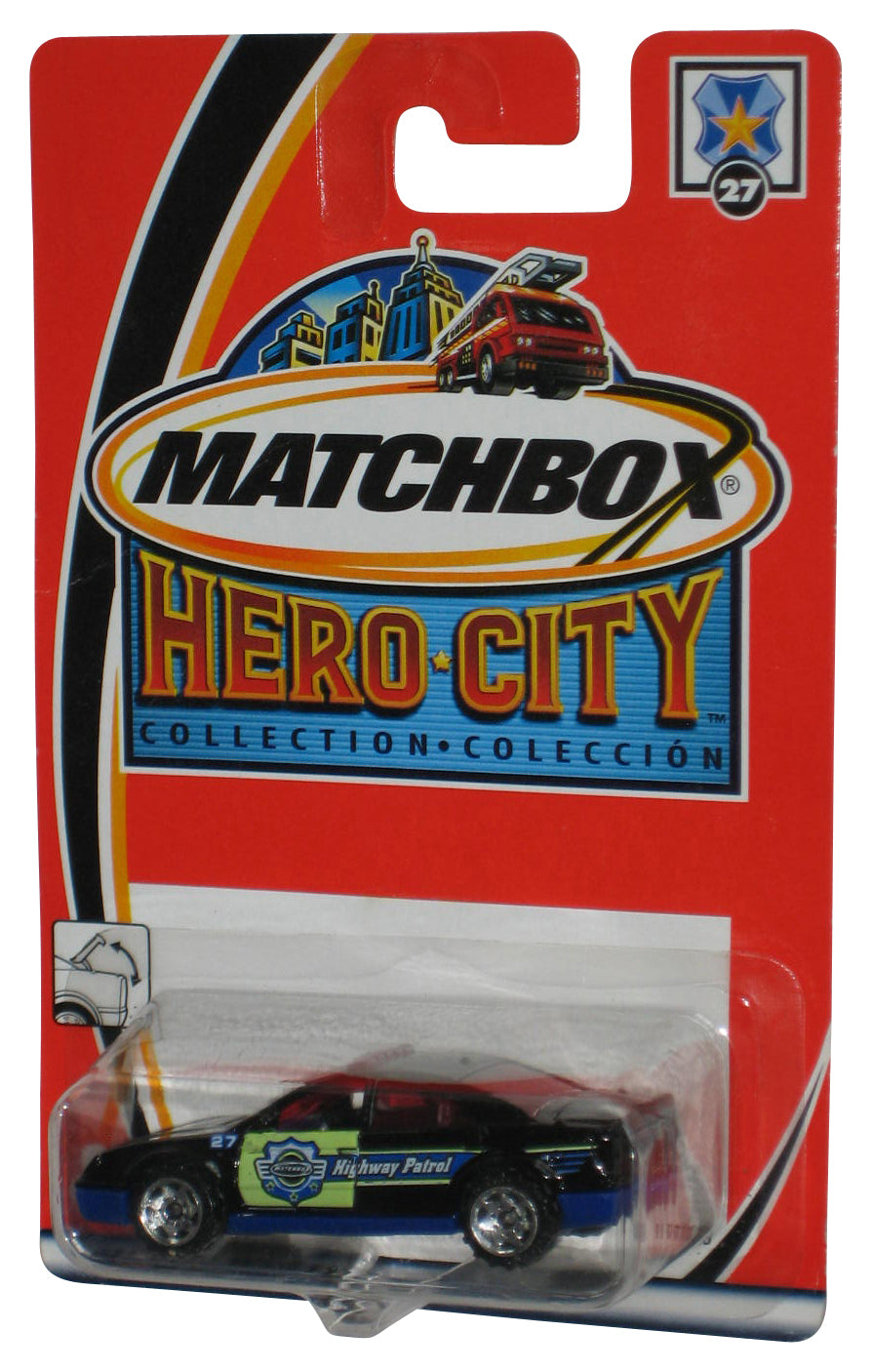 Matchbox Hero City (2002) Blue Highway Patrol Police Car Toy #27