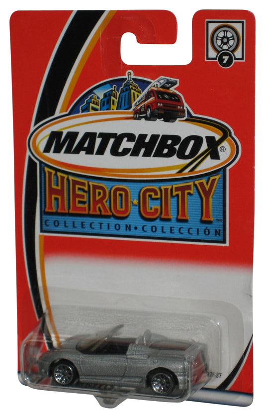 Matchbox Hero City Collection (2002) Silver Ferrari 360 Spider Toy Car #7 - (Card Tiny Tear)