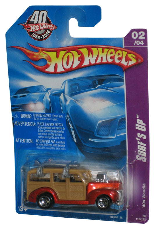 Hot Wheels Team Surf's Up 2/4 '40s Woodie Toy Car 118/196 - (Dented Plastic)