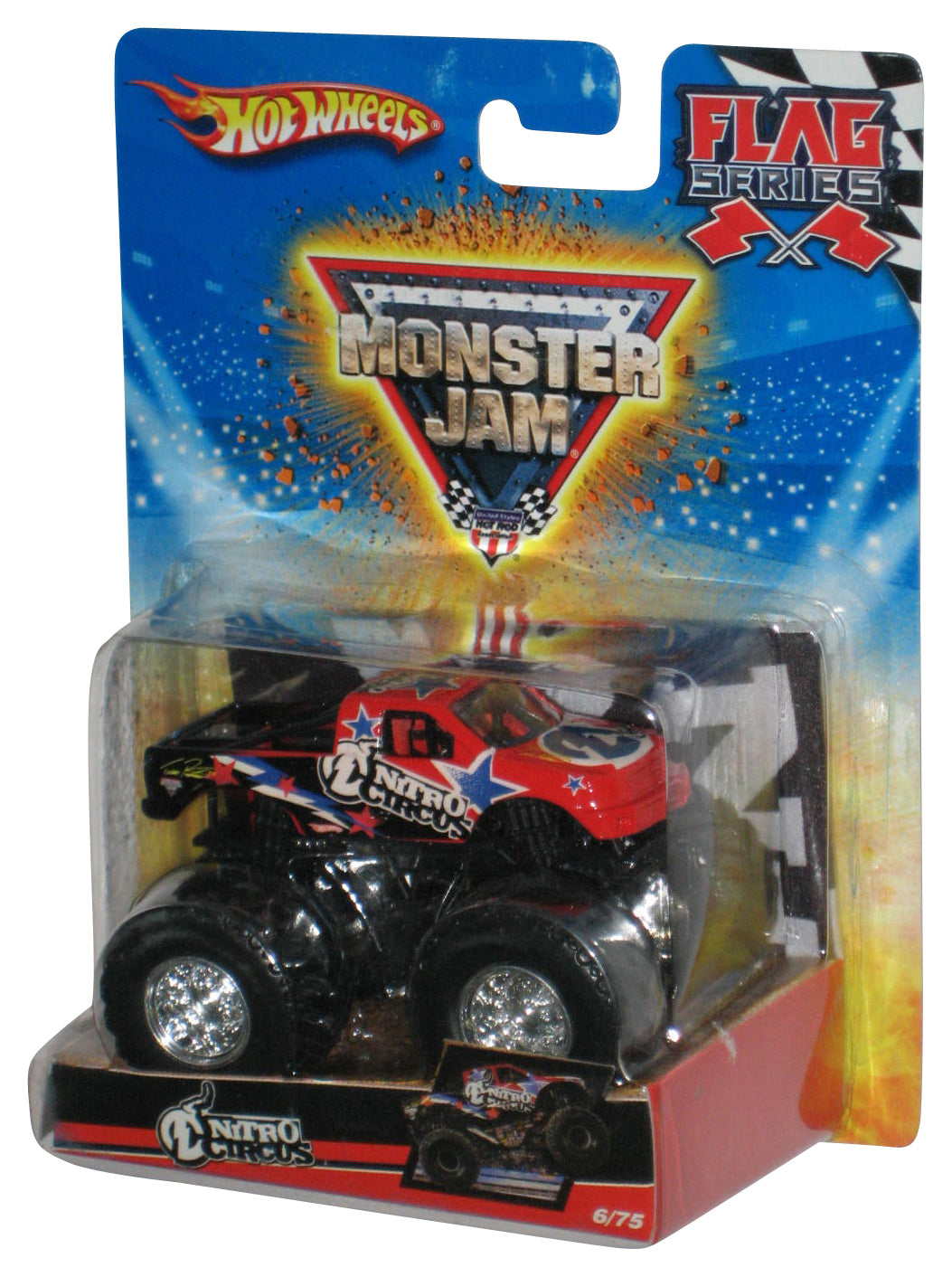 Hot Wheels Monster Jam Flag Series (2009) Red Nitro Circus Toy Truck 6/75
