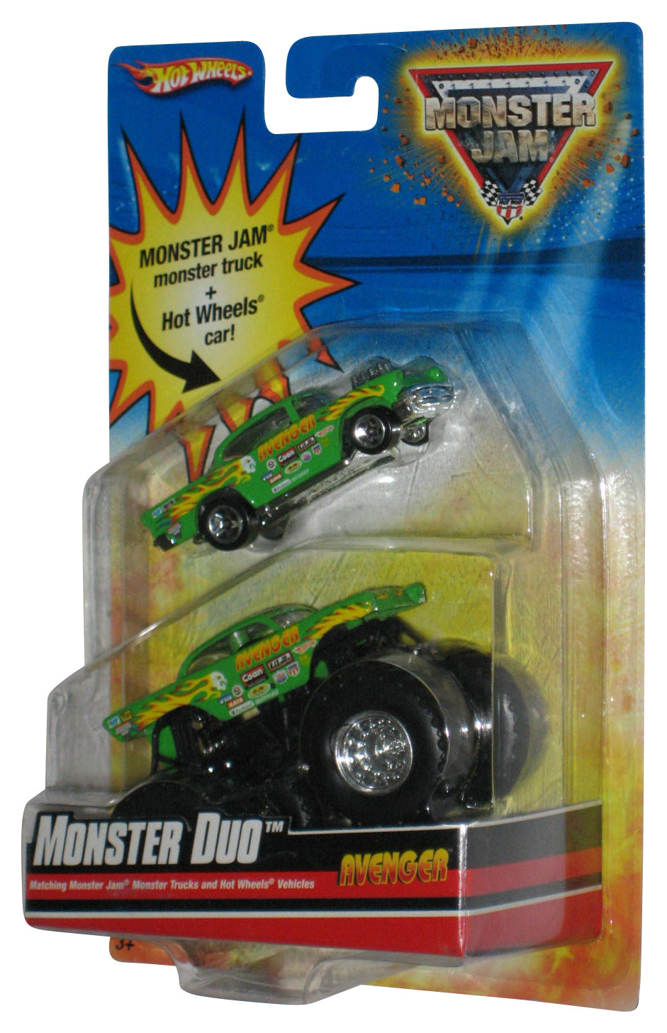 Hot Wheels Monster Jam (2009) Green Duo Avenger Toy Car Truck 2-Pack