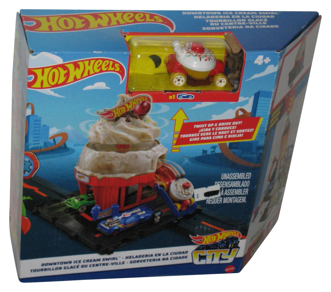 Hot Wheels City (2022) Mattel Downtown Ice Cream Swirl Toy Car Box Set
