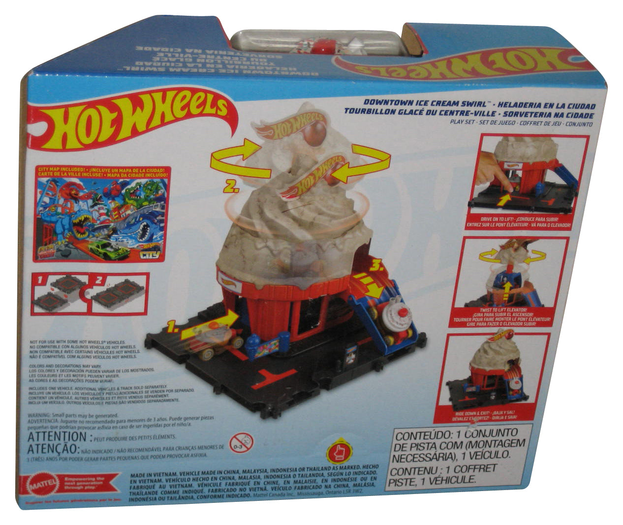 Hot Wheels City (2022) Mattel Downtown Ice Cream Swirl Toy Car Box Set