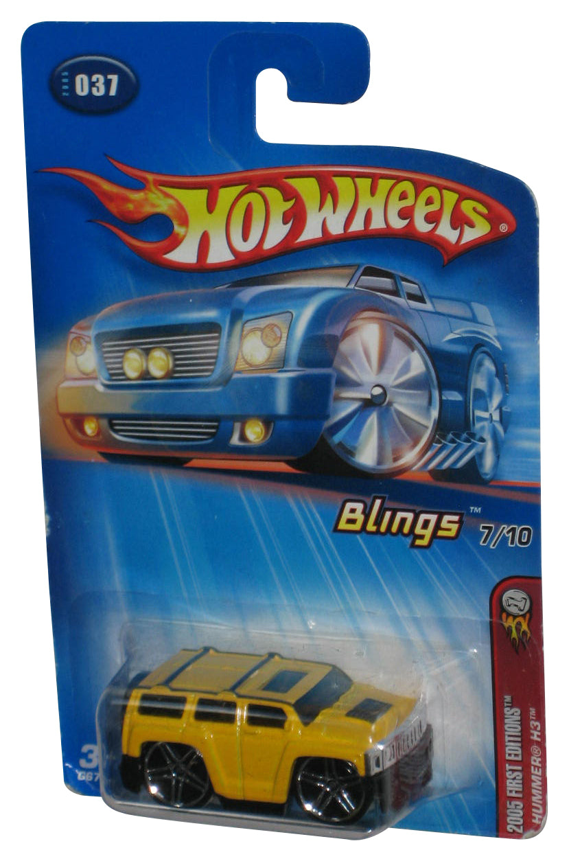 Hot Wheels 2005 First Editions Blings 7/10 (2005) Yellow Hummer H3 Toy #037