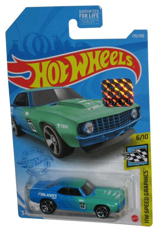 Hot Wheels HW Speed Graphics 6/10 (2020) Blue & Green '69 Copo Camaro Car 170/250 - (Factory Sealed Sticker)